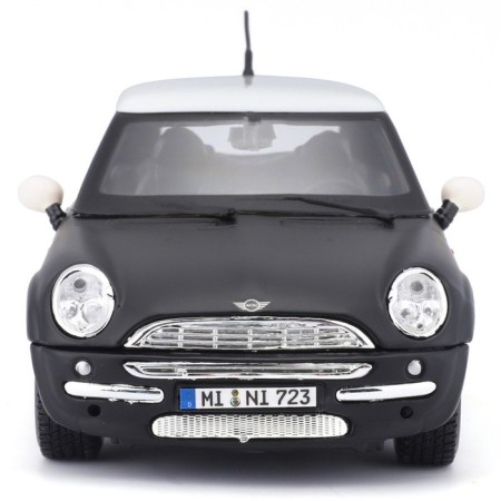 MASTO DIE-CAST Mini Cooper, opening doors, 1:24, black color with a white roof-9