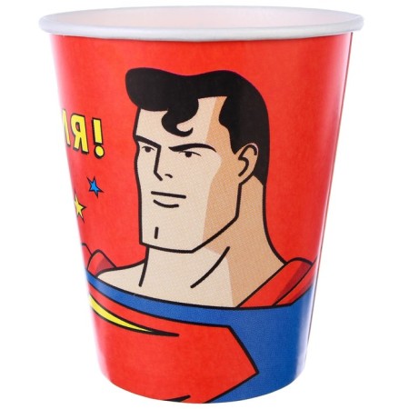 Paper glass "Happy Birthday!", 250 ml, superheroes-2