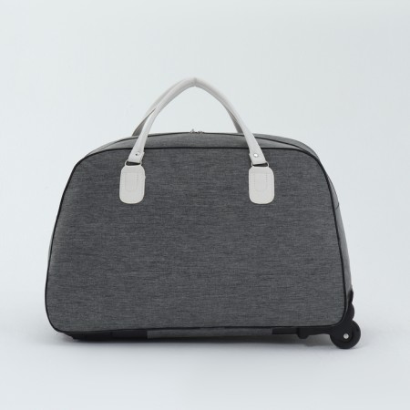 Road bag on wheels, outer pocket, gray color-1