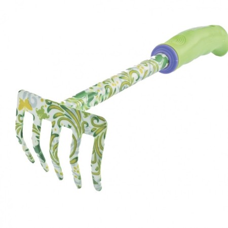Robes straight, 5 teeth, length 31 cm, steel, plastic pen, Flower Green-1