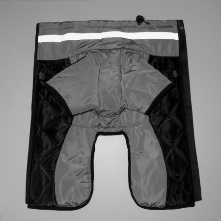 Jacket for large dogs, membrane, 2xl (DS 45, Osh 45, OG 63cm), gray-black-10