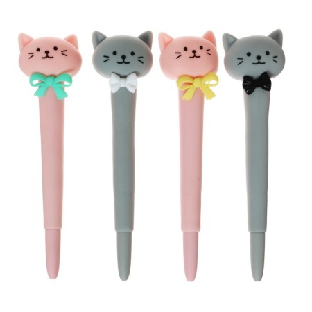 Gel-ghost handle, blue rod, soft case, cat with a bow of a mix