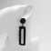 Earrings Metal "Caribbean" long rectangle, black color