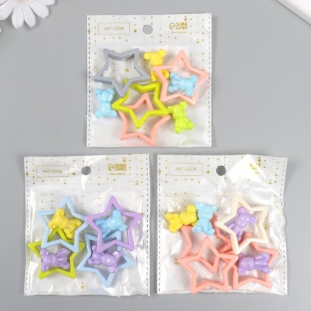 Busina for creativity Plastic "Bear and Star. Designer" MIX 4.4x4.4x0.7 cm-3