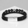 Bracelet Unisex "Power" equality, black color with silver, 21 cm