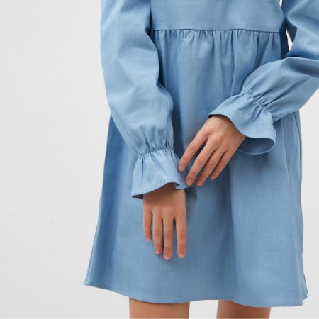 Women's dress with a collar Mist, p.44, light blue-2