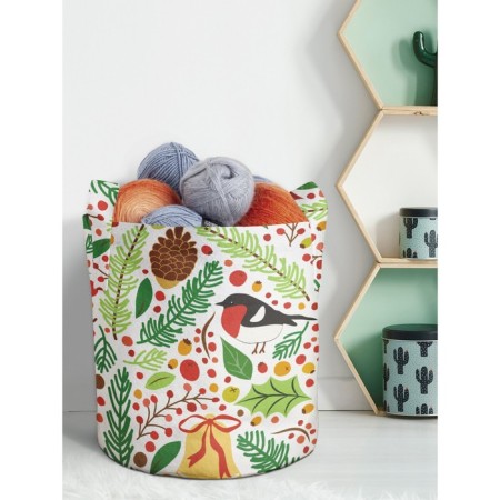 Textile bag "Christmas mood", for storing things and toys, size 30x30 cm, 18.9 liters