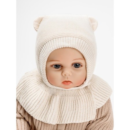 Hat helmet Children's Amarobaby Pure Love Helmet, lining, size 42-44 cm, milk color-1