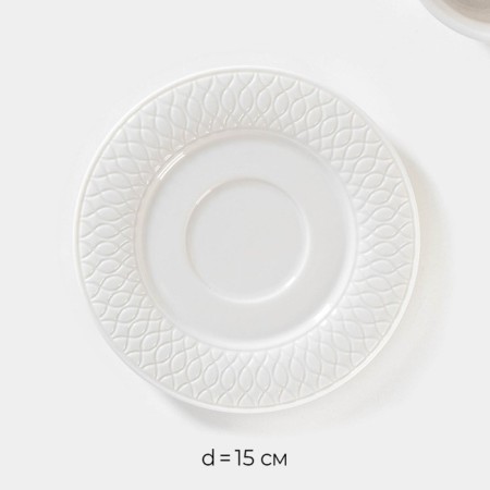 Tea steam porcelain Magistro Argos, 2 items: a 220 ml cup, a saucer d = 15 cm, white color-2