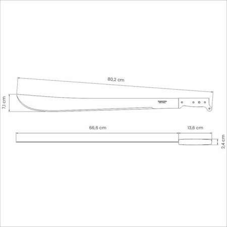 Garden Machete, length 80 cm, steel, for chopping shrub, Tramontina-1