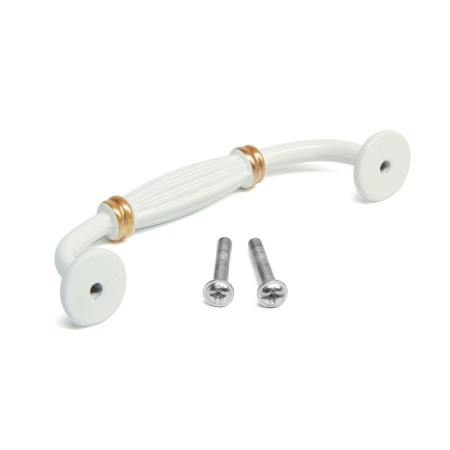 PC176BL LIGHT tundra handle, m/o 96 mm, white color with gold, 4 pcs TMP-4