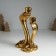 Polystone candlestick for 2 candles "two royal cobra" gold 14.5x10.5x21.2 cm
