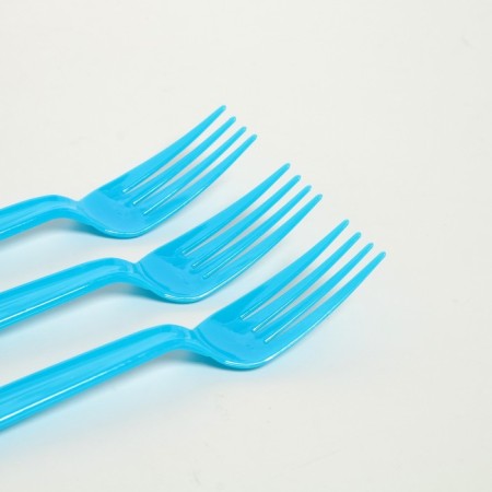 Plastic forks, 6 pcs., Blue color-1