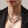 The necklace "Hollywood" Waterfall, 6 rows, white color in silver, 30 cm