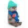 Soft toy "Basik", in a hat and a scarf with a heart ", 19 cm