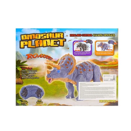 Dinosaur radio -controlled "tricratops", light and sound effects, works from batteries-6