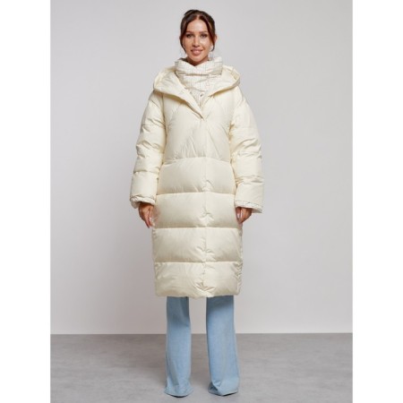 Coat insulated winter female, size 50, light-beige color