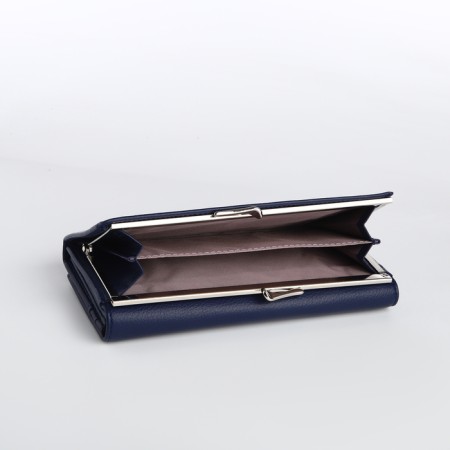 Women's wallet on magnet, blue color-3
