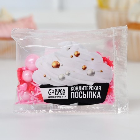 Sprinking confectionery figured "Stars": Pink, 25 g.-1