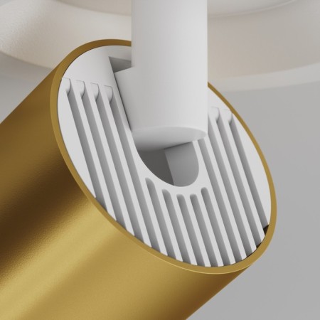 Technical C048Cl-U-1wmg, 1xGU10, 10W, 5.2x5.2x12.3 cm, white and matte gold.-5