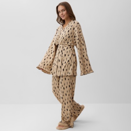 Новый год. Пижама женская (рубашка и брюки) KAFTAN "Елки" размер 44-46-2