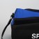 Sports bag with lightning, external pocket, long belt, blue/black color