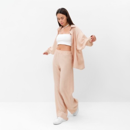 Women's suit (shirt and trousers) Mist Summer Time, R.46, beige-3