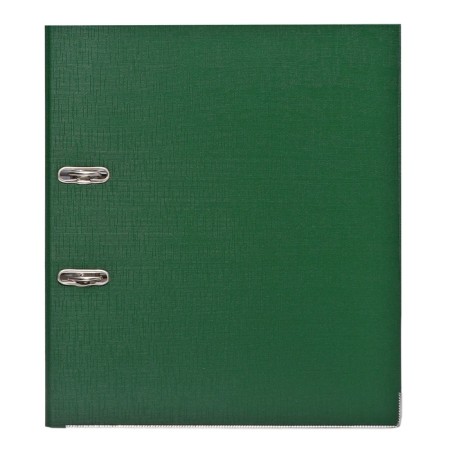 A4, 75 mm registrar, calligrata, PVC, embossing "Len", metal edging, pocket for a spine, collected, green, mix-3