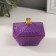 Casket glass "Flash" Lilac with gold 7.5x7.5x6 cm