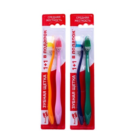 Toothbrush benefit 1+1 average stiffness, 2 pcs.-3