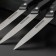 Set of kitchen knives "Night", 3 objects, blade 12 cm, black color