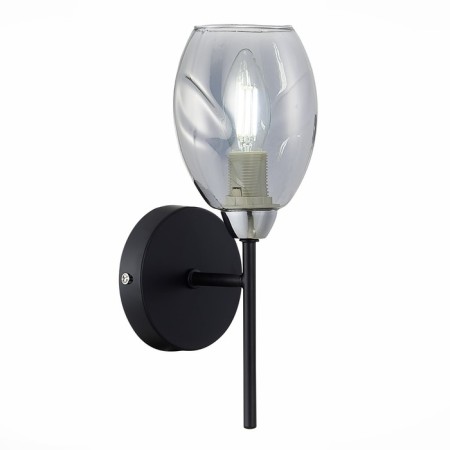 Wall lamp EVOLUCE. Sle155511-01. Gloa. 1x40 W, E14, 13x28 cm, black color, chrome