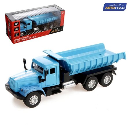 Metal truck "dump truck", inertial, blue color