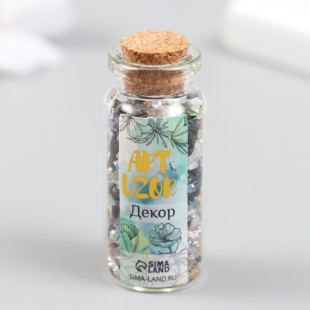 Decor for creativity in the jar "Natural stone with glass - classic" 20 grams 5x2.2x2.2 cm-3