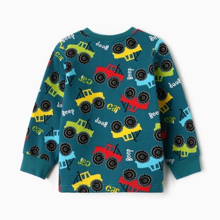 Pajamas for a boy, emerald color, height 92 cm-6