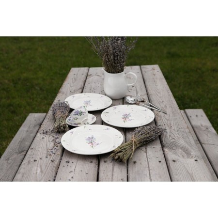 Porcelain dining lunch “Lavender”, D = 25.3 cm, white color-7