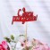 Topper "Happy Birthday" red 13x5.5 cm