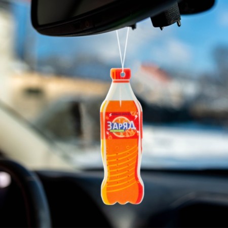 Suspended Grand Caratt flavor soda, orange cardboard-3