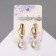 Earrings with pearls "Grace" chubby drop, white color in gold