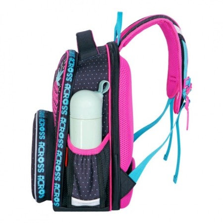 Frame backpack 37 x 28 x 12 cm, Across 194, filling: bag, pencil case, violet ACR22-194-10-2