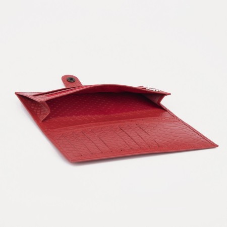 Women's wallet on the button, red color-2