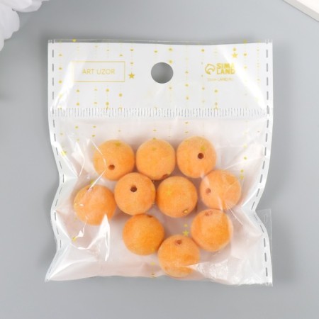 Beads for creativity velvet spraying "saffron" set 10 pcs d = 1.4 cm-3