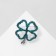 Brooch "Clover" contour, emerald color in silver