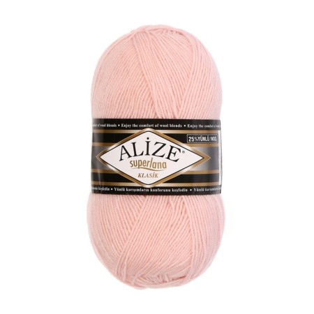 Yarn "Superlana Klasik" 25% wool, 75% acrylic 280m/100g (271 pearl pink)-1