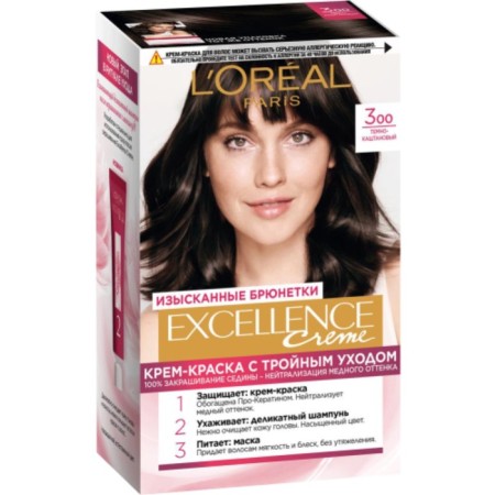 Hair Cream L’Oreal Excellence Creme, tone 300 dark brown