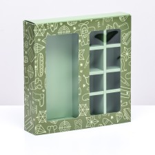 Box for 8 sweets + chocolate, with a window, 
