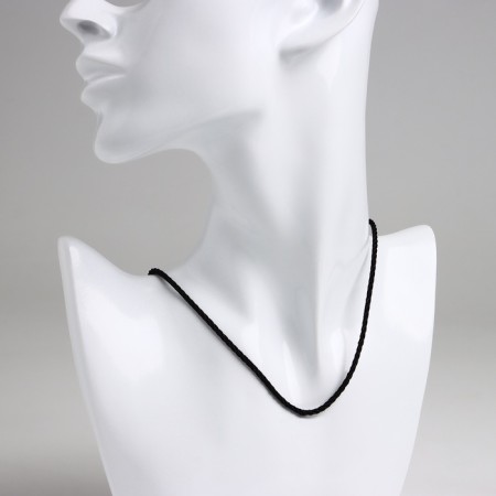 Nylon cord d = 2 mm, cable weaving, 45 cm, black color-2