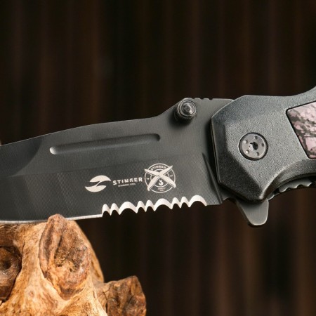 Folding knife stinger, 90 mm, hilt: steel, aluminum, cardboard box-2