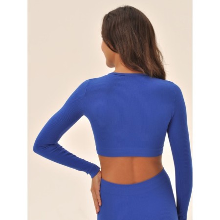 Crype female top in a rubber with a long sleeve Mirey Top Manica Lunga, size 46-48, Blue color-5