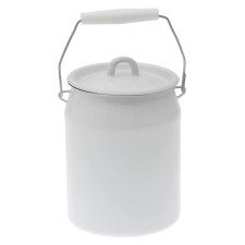 Bidon enamulated with a loop, 3 l, white color